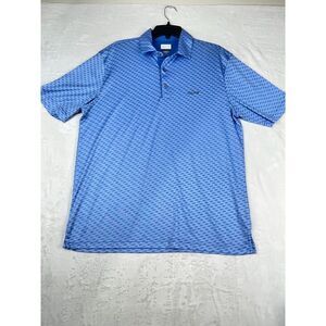 Greg Norman Play Dry Polo Shirt Men's Size M Blue Logo Short Sleeves Collared